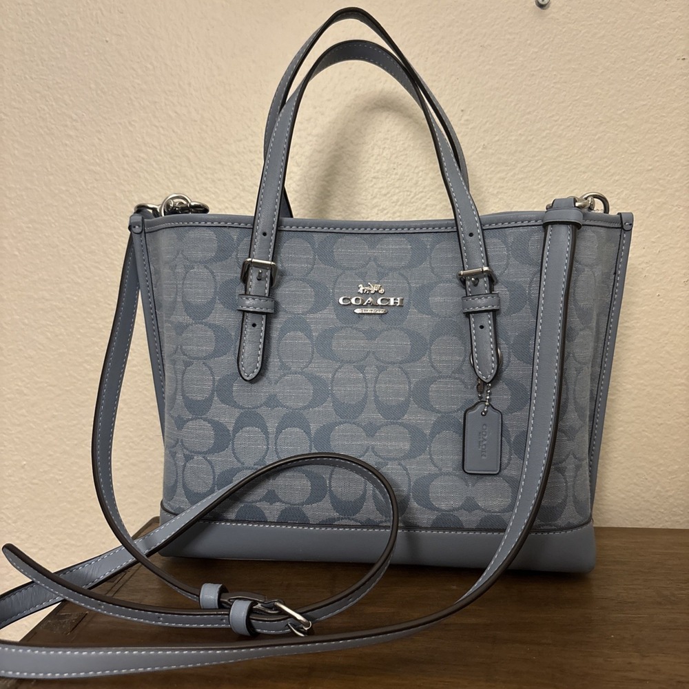Coach Mollie Tote 25 in Signature Chambra CH228 in Cornflower Multi